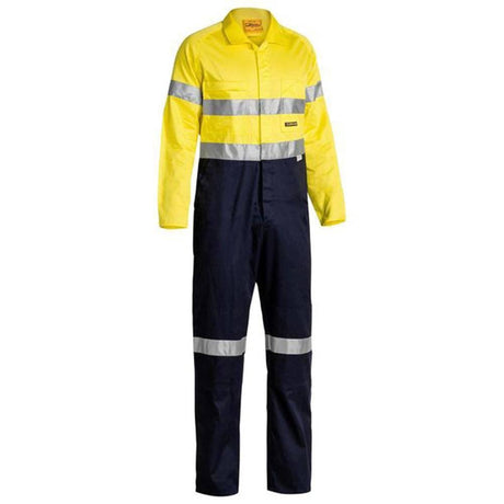 Taped Hi-Vis Lightweight Coverall Overalls Bisley Yellow/Navy Regular 77R