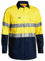 Taped Hi-Vis Cool Shirt BS6896 Shirts Bisley Yellow/Navy S