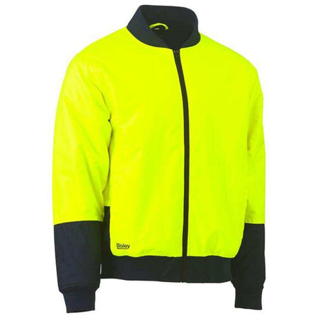 Two Tone Hi-Vis Bomber Jacket BJ6730 Jackets Bisley Yellow/Navy XS