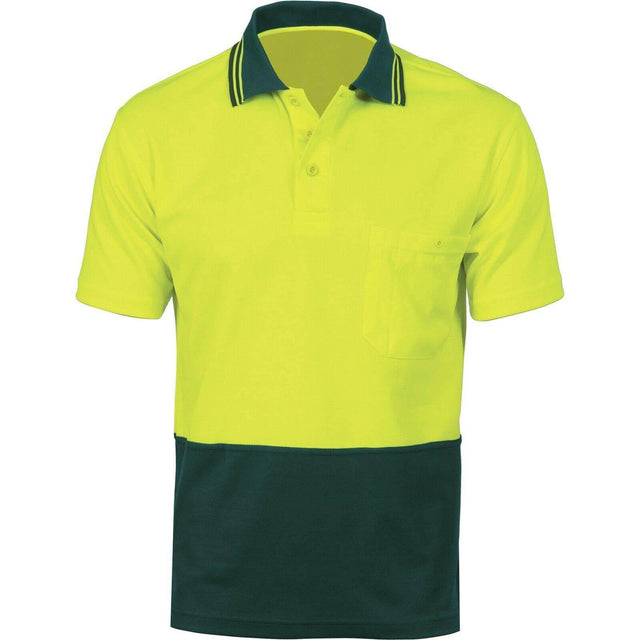 Hi Vis Poly Short Sleeve Polo Polos Canura Yellow/Green XS 
