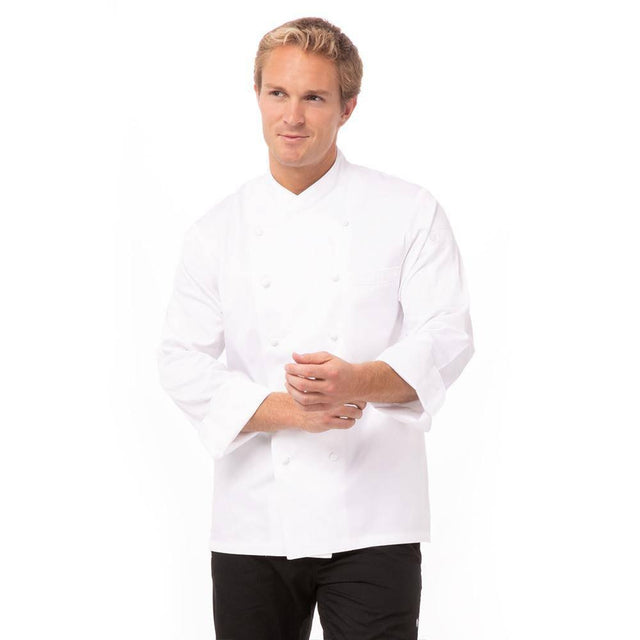 Milan Premium Cotton Chef Jacket Chef Jackets Chef Works 34 White 