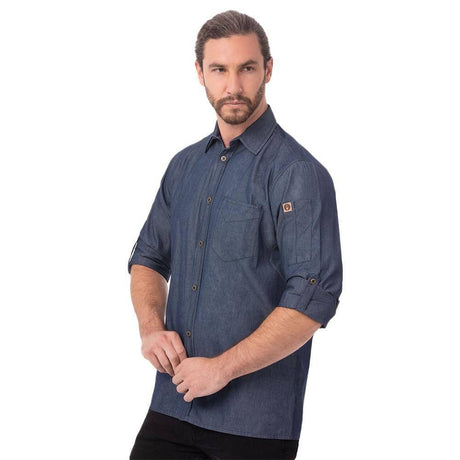 Detroit Long Sleeve Denim Shirt Chef Shirts Chef Works   