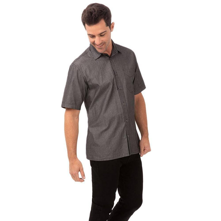 Chef Works Men's Detroit Short Sleeve Denim Shirt