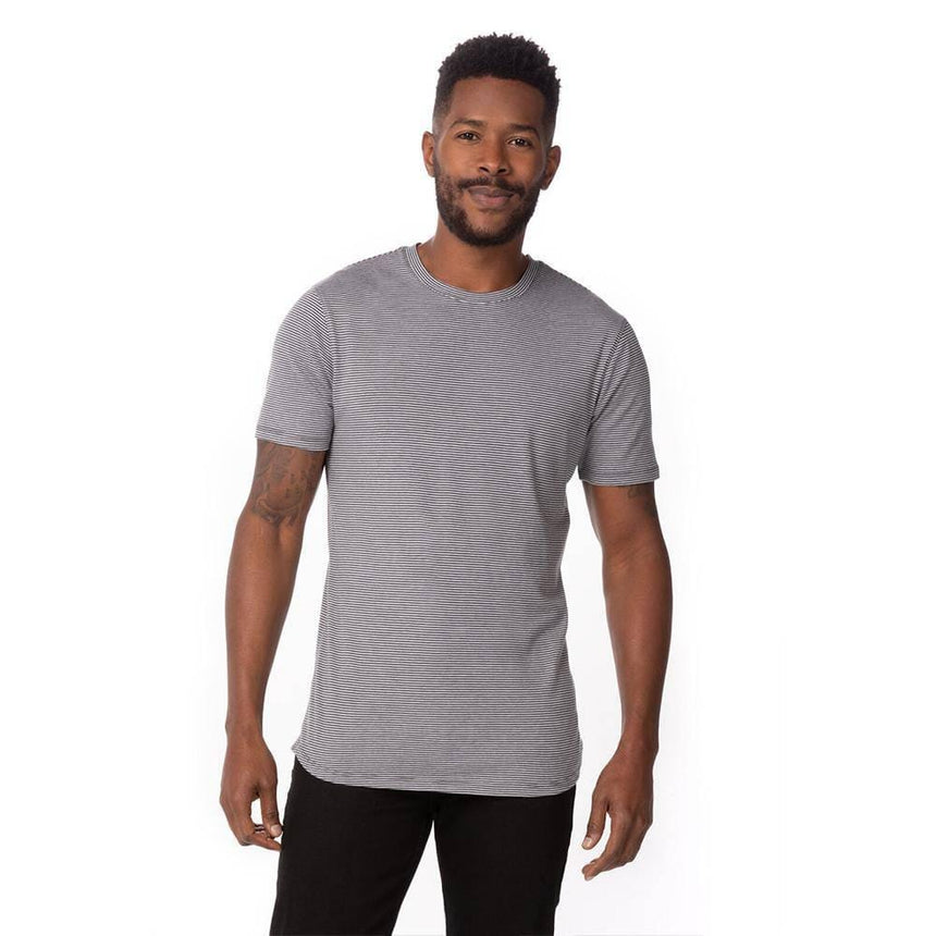 Men's Striped T-Shirt Chef Shirts Chef Works S Grey 