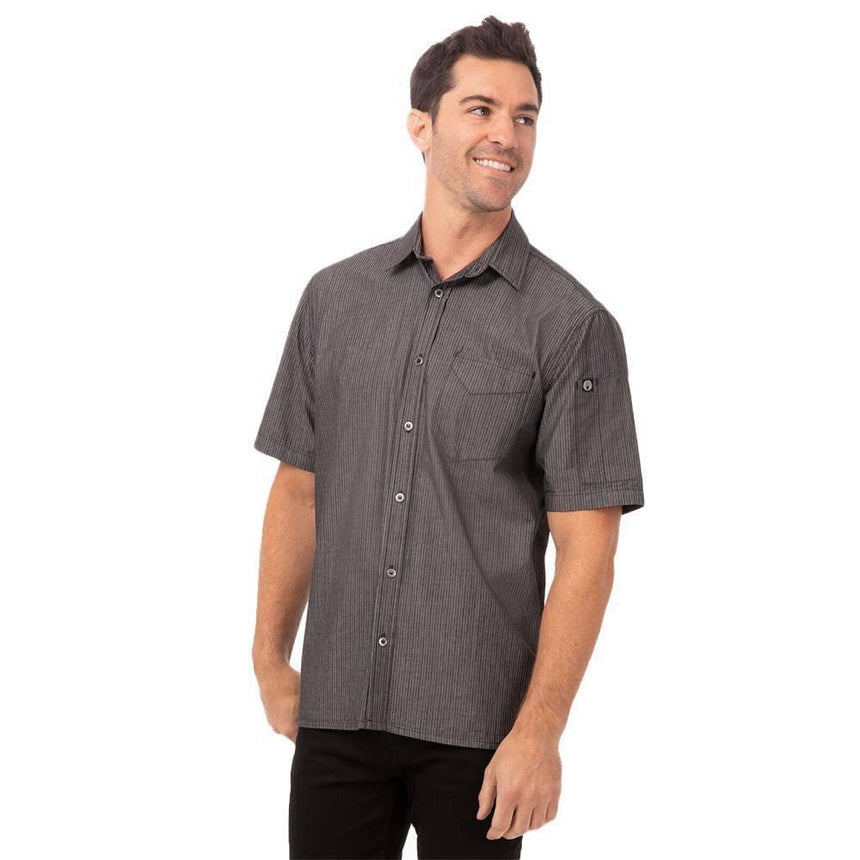 Detroit Short Sleeve Denim Shirt Chef Shirts Chef Works XS Black 