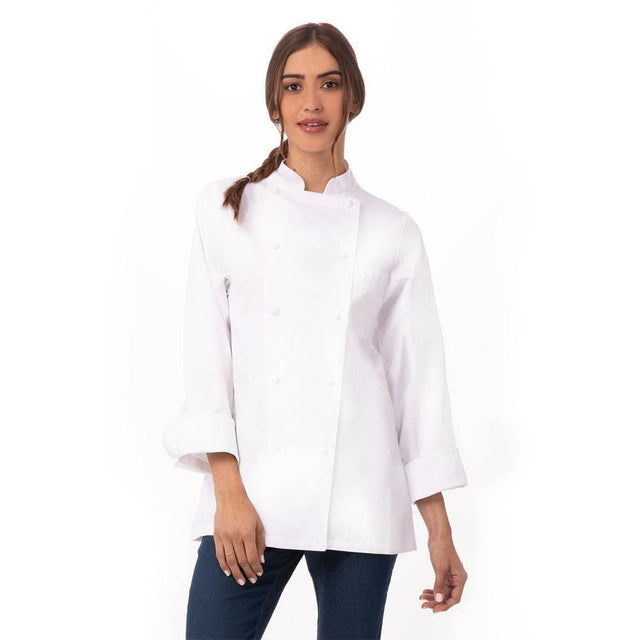 Elyse Premium Cotton Chef Jacket Chef Jackets Chef Works XS White 