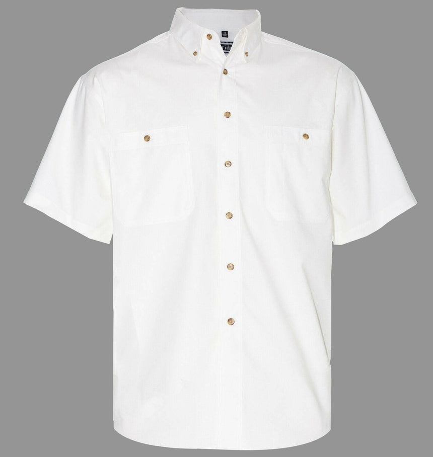Men's Chambray Cotton Office Shirts Short Sleeve Shirts Colbest Natural - Short sleeve 3XL 