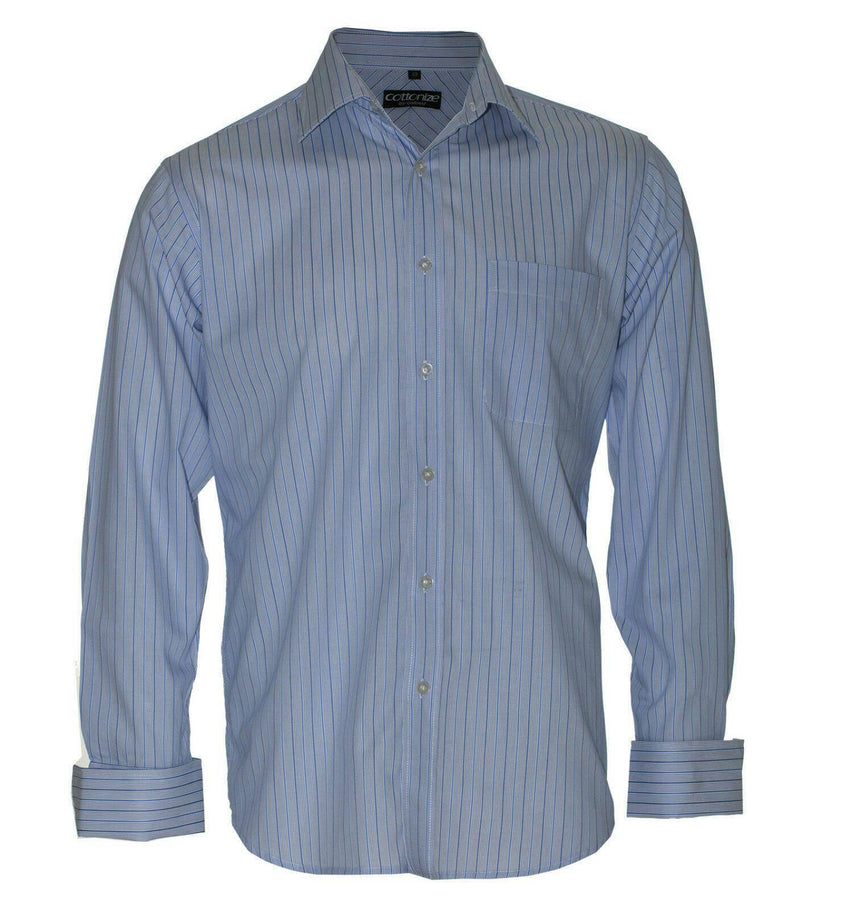 Men's Executive Shirt Long Sleeve Shirts Cottonize Blue (659B) 38 