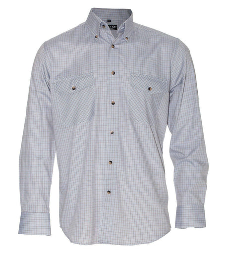 Men's CVC Checker Shirt Long Sleeve Shirts Cottonize Brown checks (661C) S 