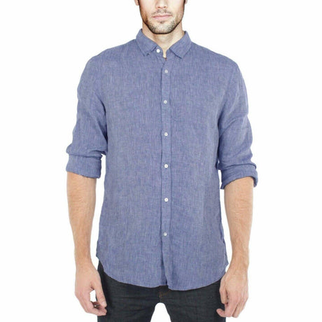 Linen Indigo Shirt Long Sleeve Shirts Cottonize   