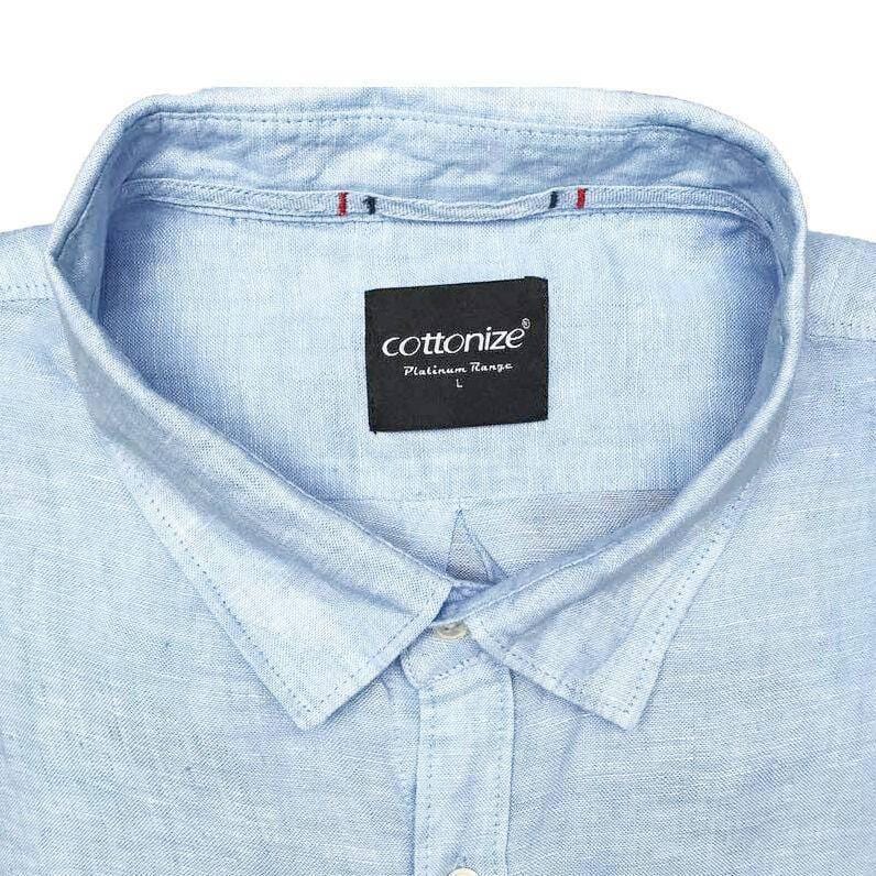 Linen Light Blue Shirt Long Sleeve Shirts Cottonize   