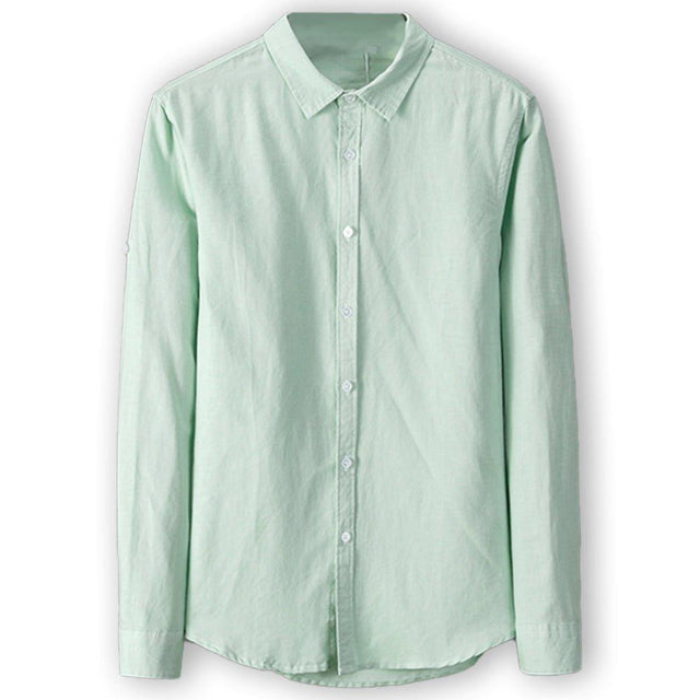 Linen Mint Shirt Long Sleeve Shirts Cottonize   