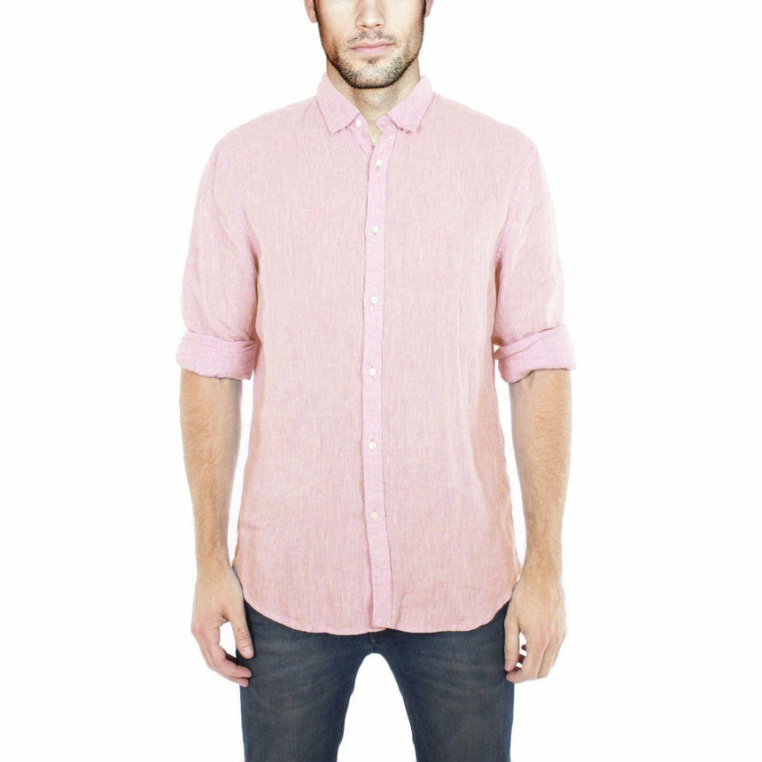 Linen Pink Long Sleeve Shirt Long Sleeve Shirts Cottonize   