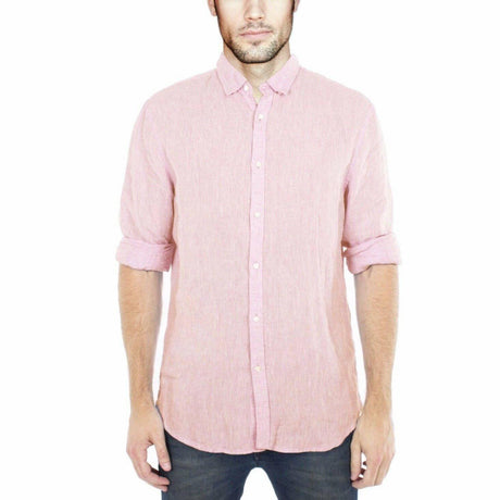 Linen Pink Shirt Long Sleeve Shirts Cottonize   