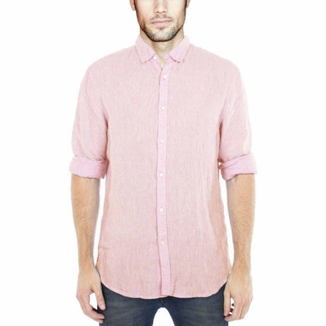 Linen Pink Long Sleeve Shirt Long Sleeve Shirts Cottonize Pink M 