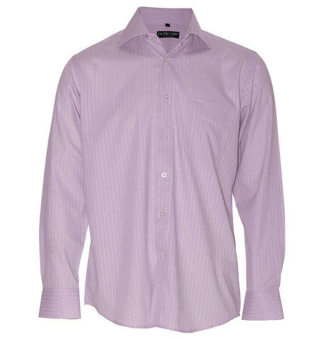 Men's Cotton Stripe Shirt Long Sleeve Shirts Cottonize Tonal Pink (667F) 38 