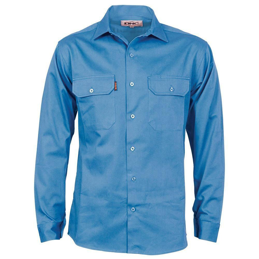 Cotton Drill Long Sleeve Work Shirt Long Sleeve Shirts DNC   