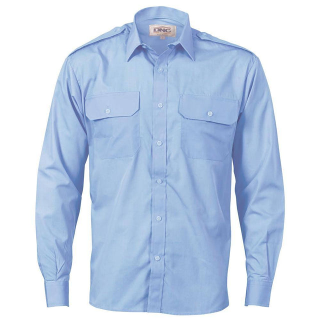 Epaulette Long Sleeve Work Shirt Long Sleeve Shirts DNC   