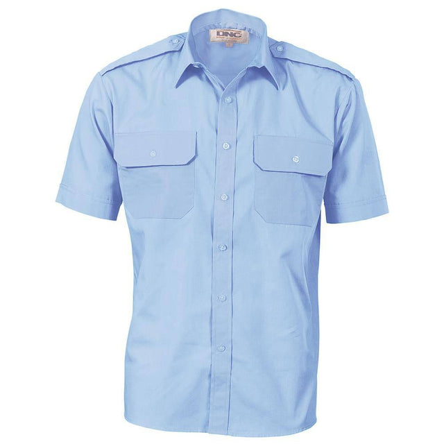 Epaulette Short Sleeve Work Shirt Short Sleeve Shirts DNC   