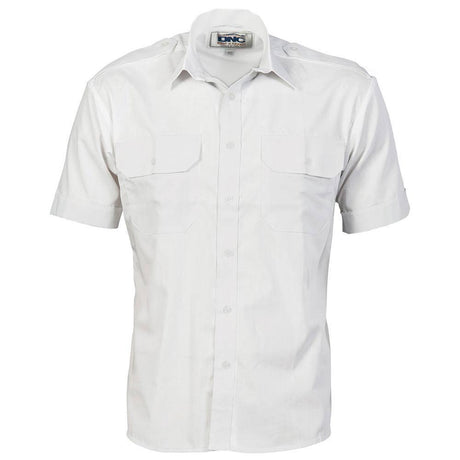 Epaulette Short Sleeve Work Shirt Short Sleeve Shirts DNC   
