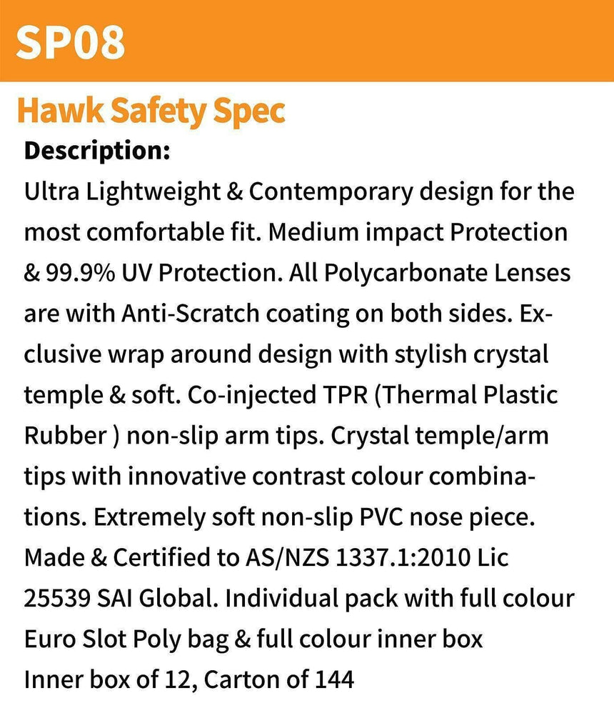 Hawk Safety Spec Eye Protection DNC   