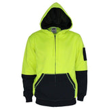 Hi Vis 2 Tone Full Zip Fleecy Hoodie Hoodies DNC   