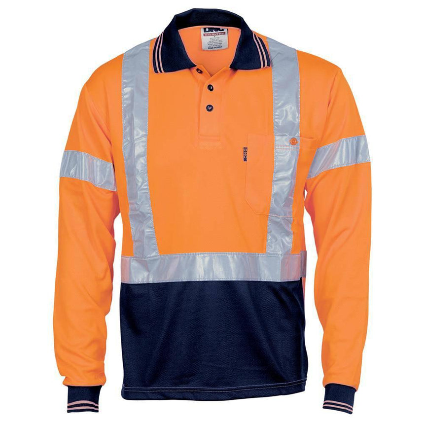 Hi Vis Cool Breathe Long Sleeve Polo Orange Polos DNC   