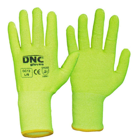 Hi Vis Cut5 Liner Gloves DNC   
