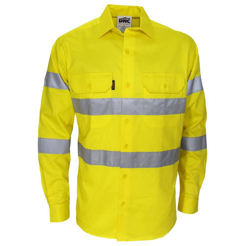 Hi Vis D/N Drill Shirt Long Sleeve Shirts DNC   