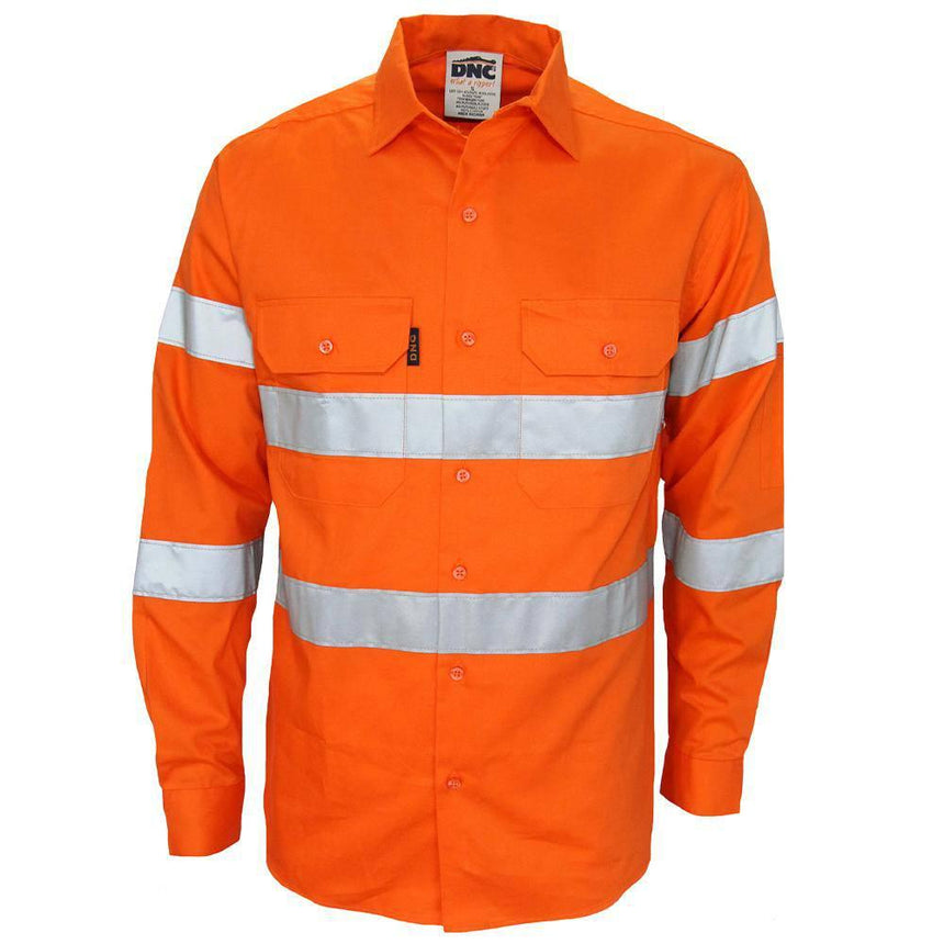 Hi Vis D/N Drill Shirt Long Sleeve Shirts DNC   