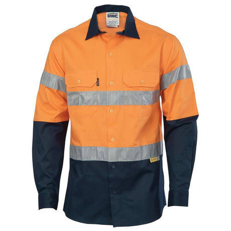 Hi Vis Two Tone Drill Shirts with 3M R/Tape Long Sleeve Shirts DNC   