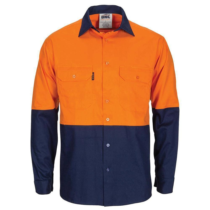 Hi Vis Vertical Vented Shirt Long Sleeve Shirts DNC   