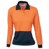 Ladies Hi Vis 2 Tone Long Sleeve Polo Polos DNC   