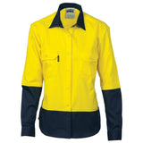 Ladies Hi Vis 2 Tone Long Sleeve Shirt Shirts DNC