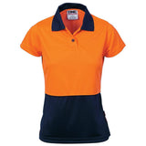 Ladies Hi Vis 2 Tone Short Sleeve Polo Polos DNC   