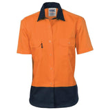 Ladies Hi Vis 2 Tone Short Sleeve Shirt Shirts DNC