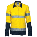 Ladies Hi Vis Taped 2 Tone Long Sleeve Shirt Shirts DNC