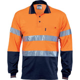 Hi Vis Taped Long Sleeve Polos Polos DNC XS Orange/Navy 