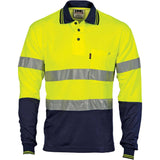 Hi Vis Taped Long Sleeve Polos Polos DNC XS Yellow/Navy 