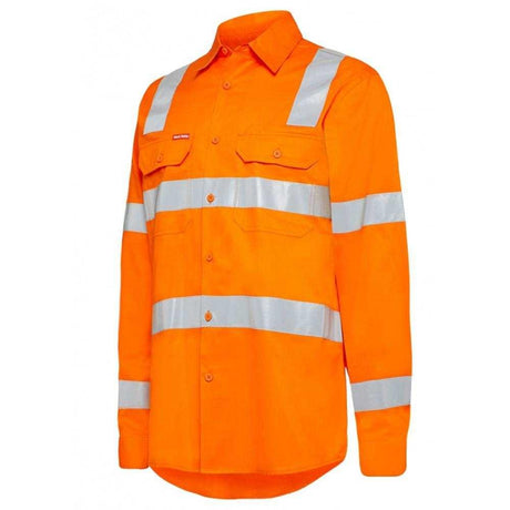 Biomotion Hi Vis Taped Shirt Long Sleeve Shirts Hard Yakka   