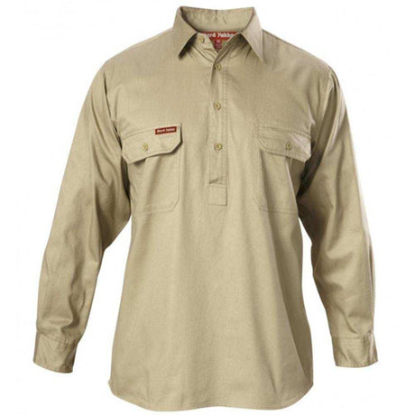 Drill Closed Front Shirt Long Sleeve Shirts Hard Yakka   