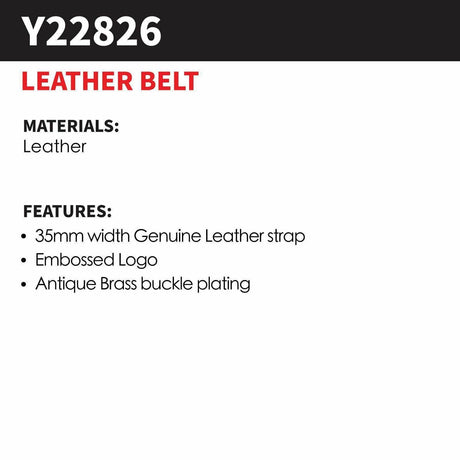 Hard Yakka LEATHER BELT Y22826 Belts Hard Yakka   