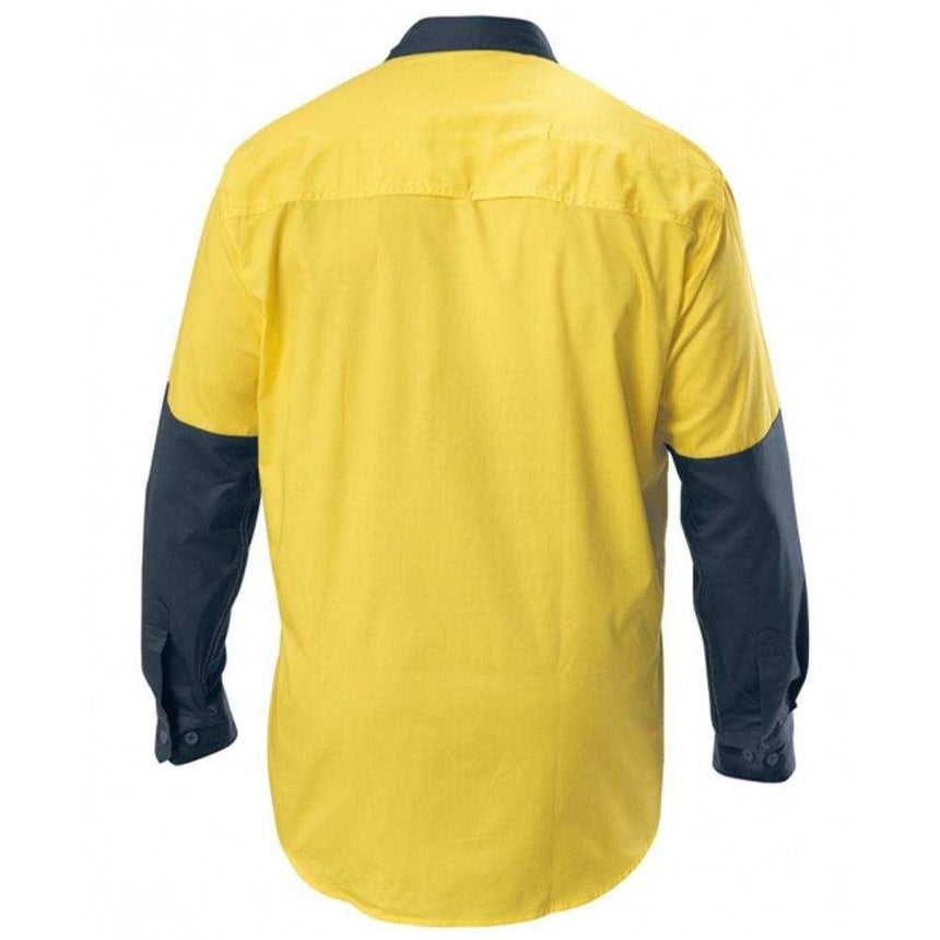 Koolgear Hi Vis 2 Tone Vented Shirt Long Sleeve Shirts Hard Yakka   
