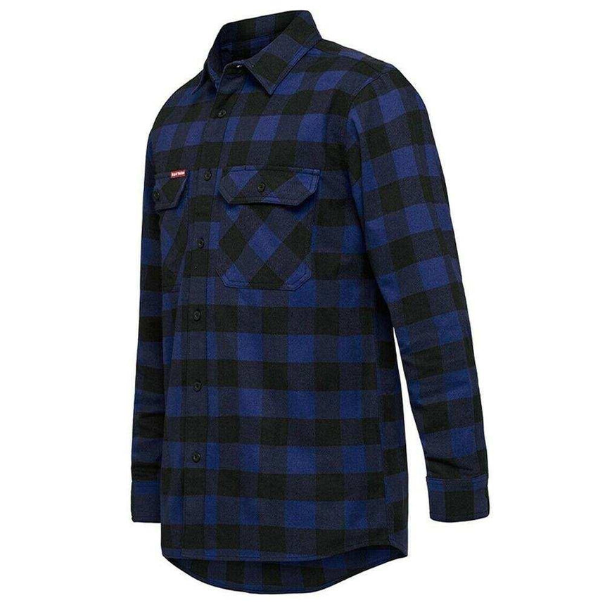 Check Flannel Shirt Long Sleeve Shirts Hard Yakka S Blue Check 