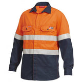 Shieldtec Hi Vis 2Tone Open Front Taped Shirt Shirts Hard Yakka