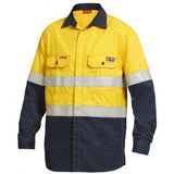 Shieldtec Hi Vis 2Tone Open Front Taped Shirt Shirts Hard Yakka