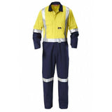 Hi Vis 2Tone Taped Drill Coverall Overalls Hard Yakka Yellow/Navy 87S 