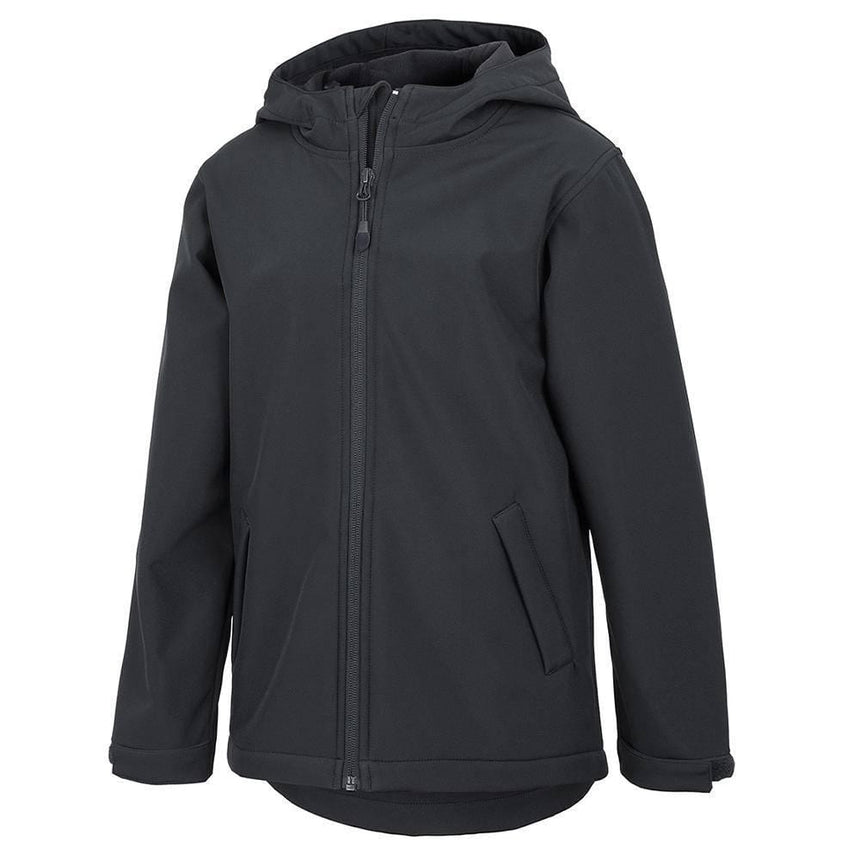 Podium Kids & Adults Water Resistant Hooded Softshell Jacket Jackets JB's Wear Black 2XS 