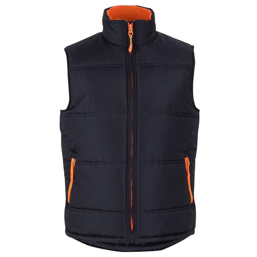 Puffer Contrast Vest Vests JB's Wear Black/Orange 2XS 