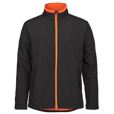 Podium Adults & Kids Water Resistant Softshell Jacket Jackets JB's Wear Black/Orange S 